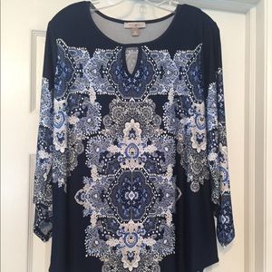 Blue Long-sleeved Blouse
